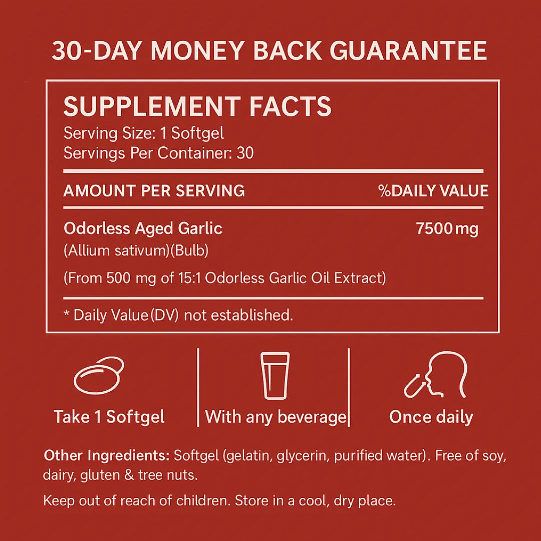 Aged Garlic Extract - 7500mg Odorless (Copy) Elare