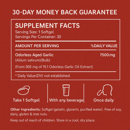 Aged Garlic Extract - 7500mg Odorless (Copy) Elare